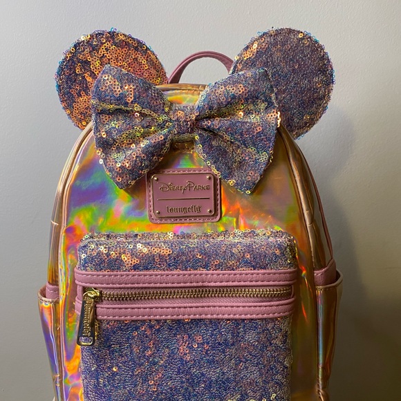 *NEW* PINK CHROME SEQUENCED LOUNGE FLY BACKPACK - Picture 2 of 3